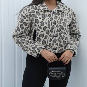 کت فوتر پلنگی کوتاه کد ۲۷۶۷