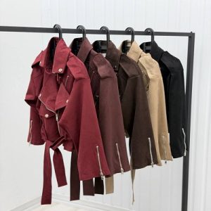 کراپ کت جیر زیپ‌دار کد 16556