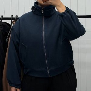 بامبر جکت سوییشرت فوتر یقه ایستاده کد 31103