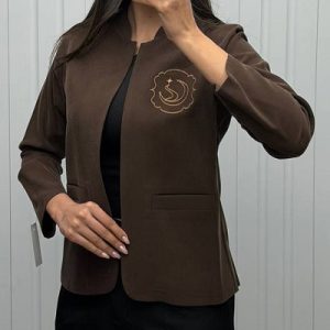 کت کرپ یقه ایستاده گلدوزی کد 151345