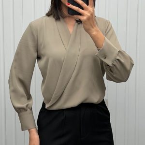 شومیز چپ و راستی کرپ مجلسی کد 151355