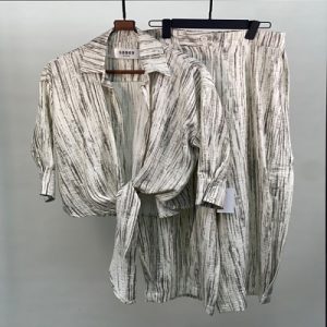 ست شومیز و شلوار لینن ابرنگی کد 3355