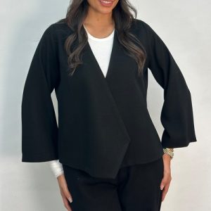 مانتو کتی مشکی شانتون جلو فلش کد 3